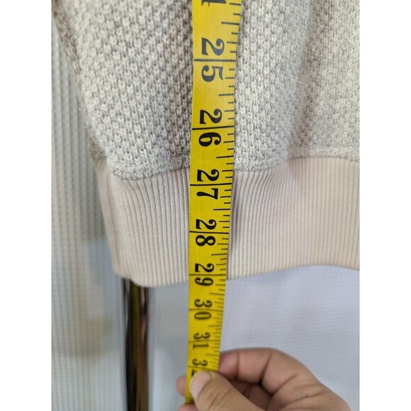 Men's Esprit Waffle Knit Crew Neck Long Sleeve Sweater Cream Gray Raglan L (D14) - Picture 5 of 9